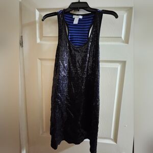 Sleeveless Black Sequin Dress